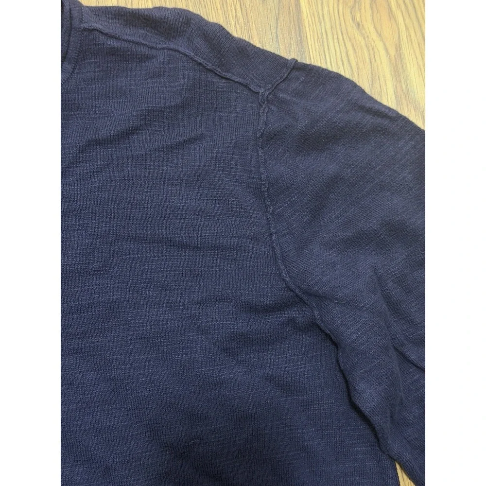 John Varvatos USA Sweater Mens Extra Large Cotton Linen Crewneck Navy XL